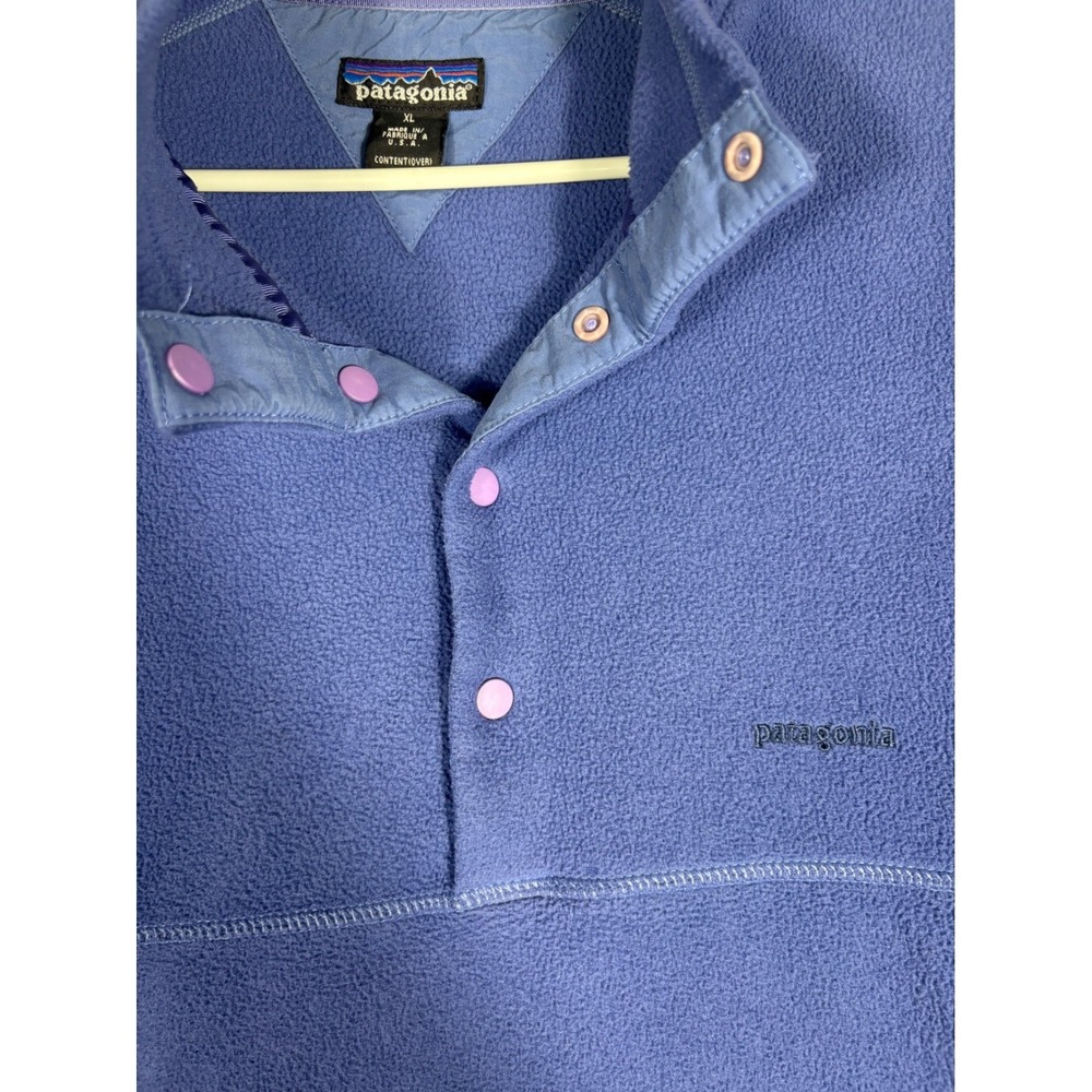 Vintage Patagonia Synchilla Fleece Pullover XL Blue Made in USA Snap-T W7/86